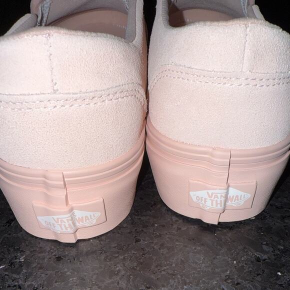 NEW VANS PINK SOFT SUEDE ASHER PLATFORM SLIP ON SNEAKERS SZ 7.5 - Picture 8 of 10